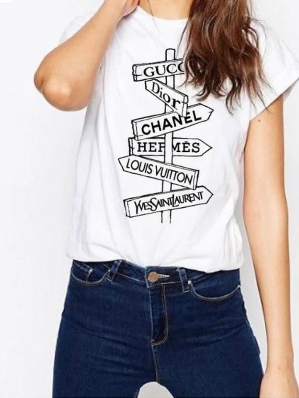 NWOT White Graphic Unisex Fashion Tee